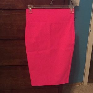 Hot pink pencil skirt